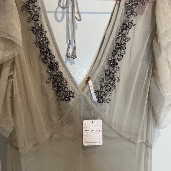Free People Annabelle Beaded Embellished Mesh Maxi Slip Dress - Picture 8 of 9